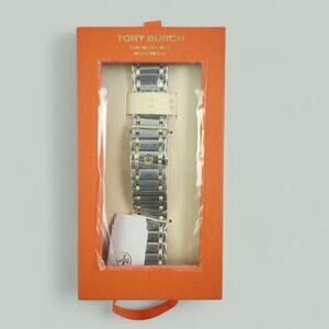NEW Tory Burch Miller Two Tone Gold Silver Apple Watch Bracelet Band TBS0087